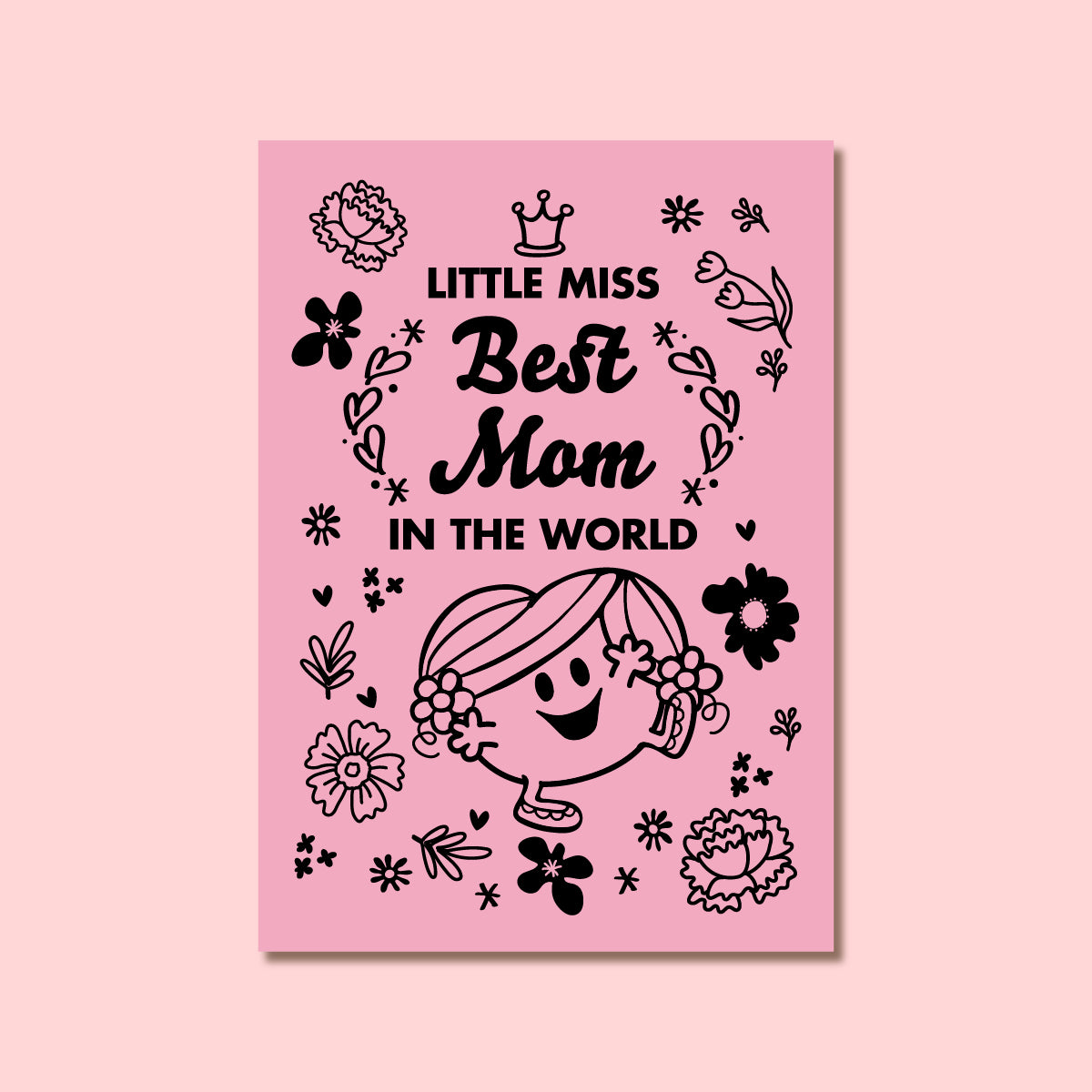 LITTLE MISS HUG BEST MOM POSTCARD