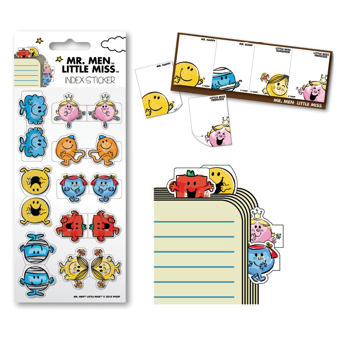 Mr. Men Little Miss Large Sticky Memo pad and stickers 
