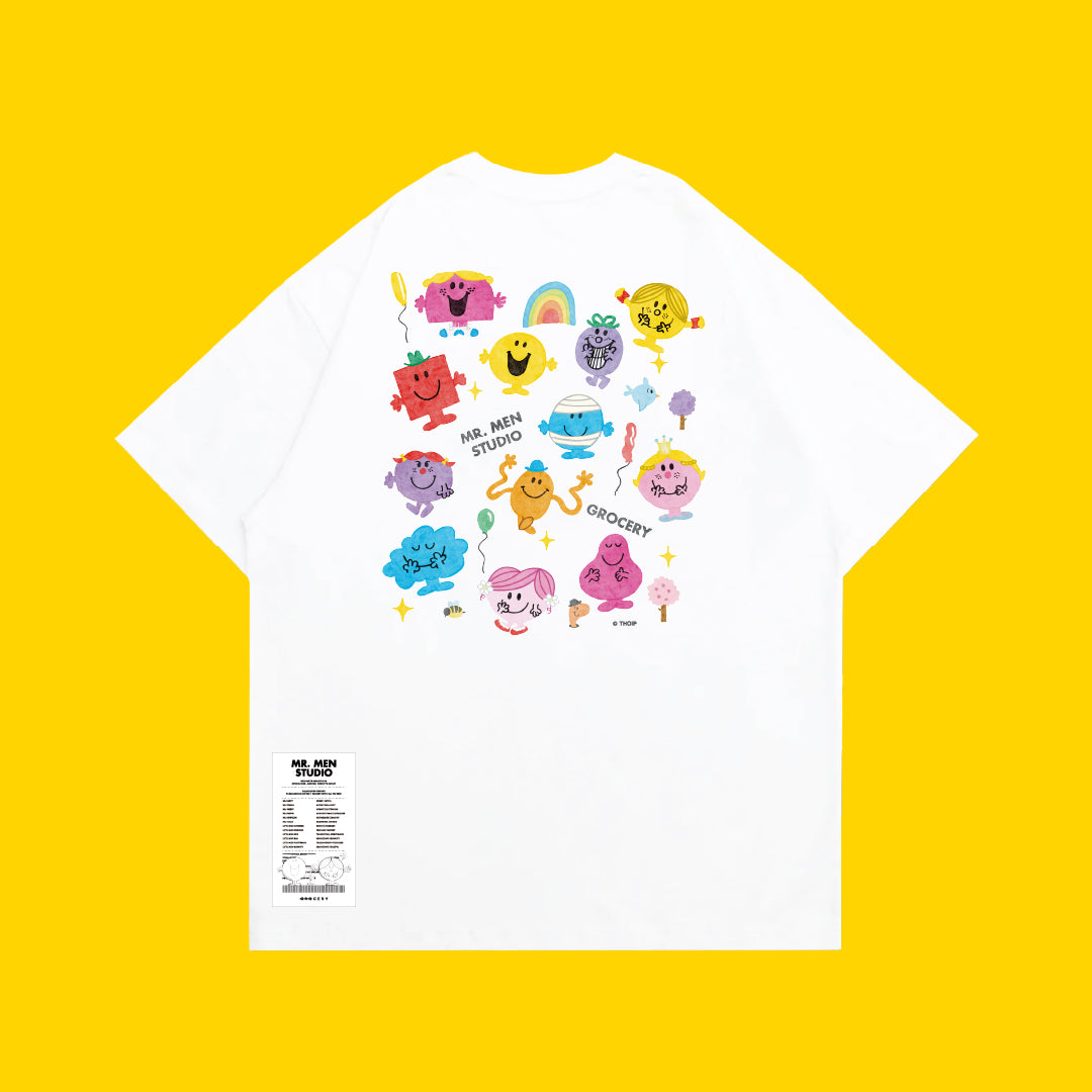 GROCERY x MR. MEN STUDIO WATERCOLOR GRAPHIC TEE / WHITE