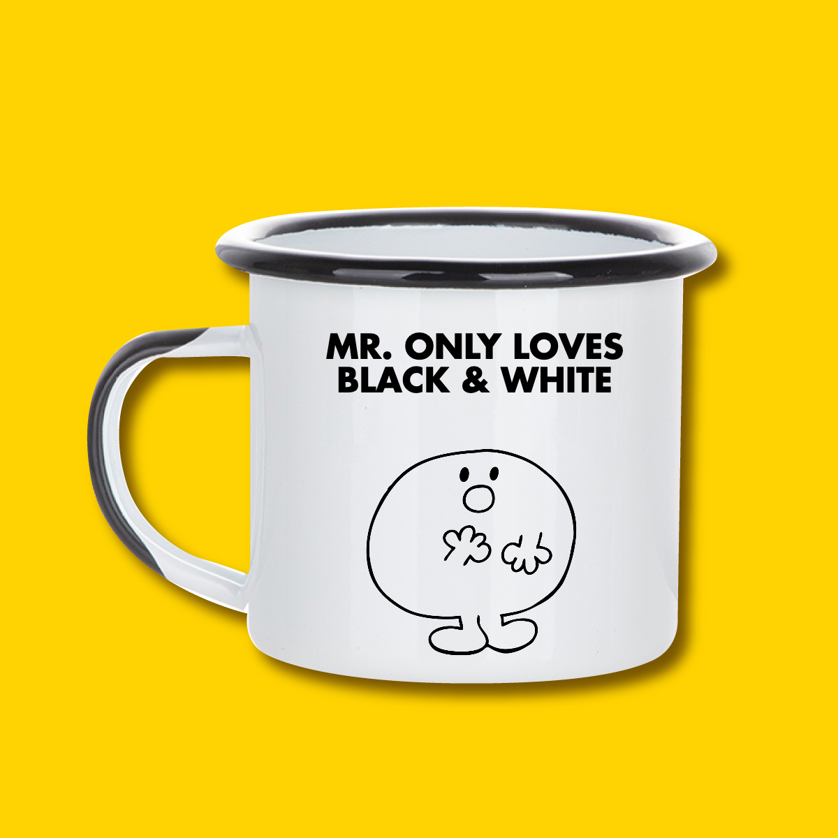 BLACK PERSONALIZED ENAMEL MUG