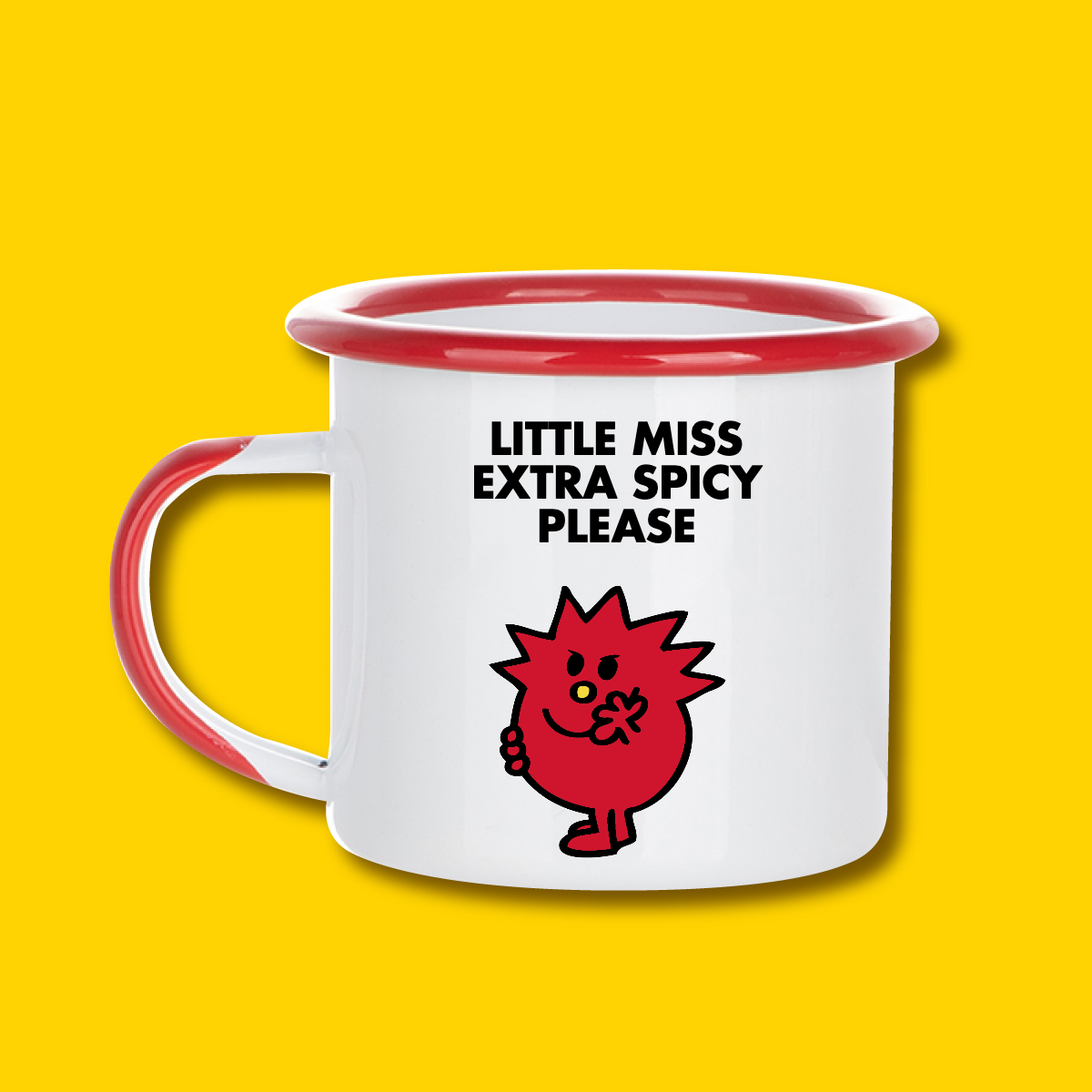 RED PERSONALIZED ENAMEL MUG