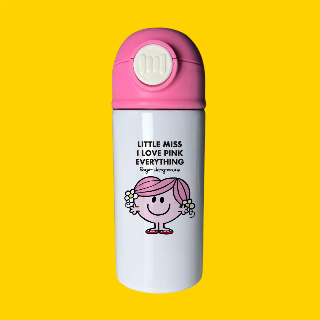 PERSONALIZED PINK STRAW FLASK