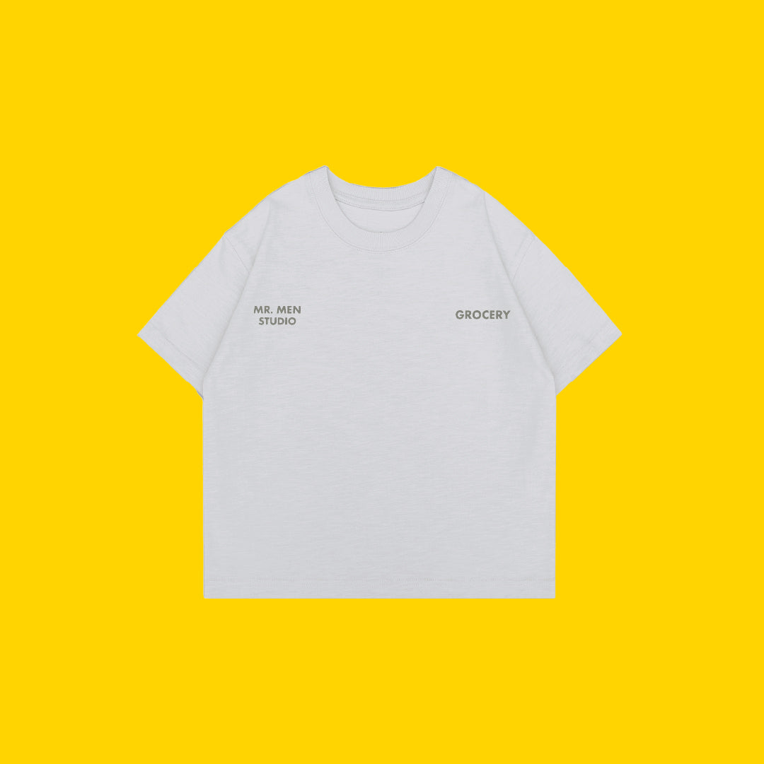 GROCERY x MR. MEN STUDIO KIDS PASTEL GRAPHIC TEE / GREY