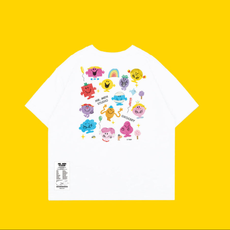 GROCERY x MR. MEN STUDIO KIDS WATERCOLOR GRAPHIC TEE/ WHITE