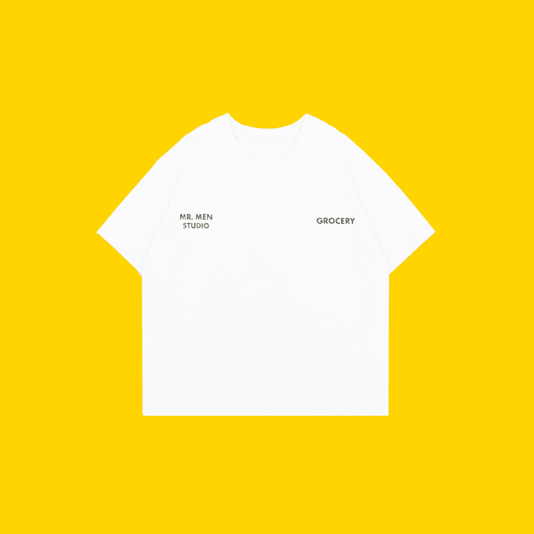 GROCERY x MR. MEN STUDIO KIDS WATERCOLOR GRAPHIC TEE/ WHITE