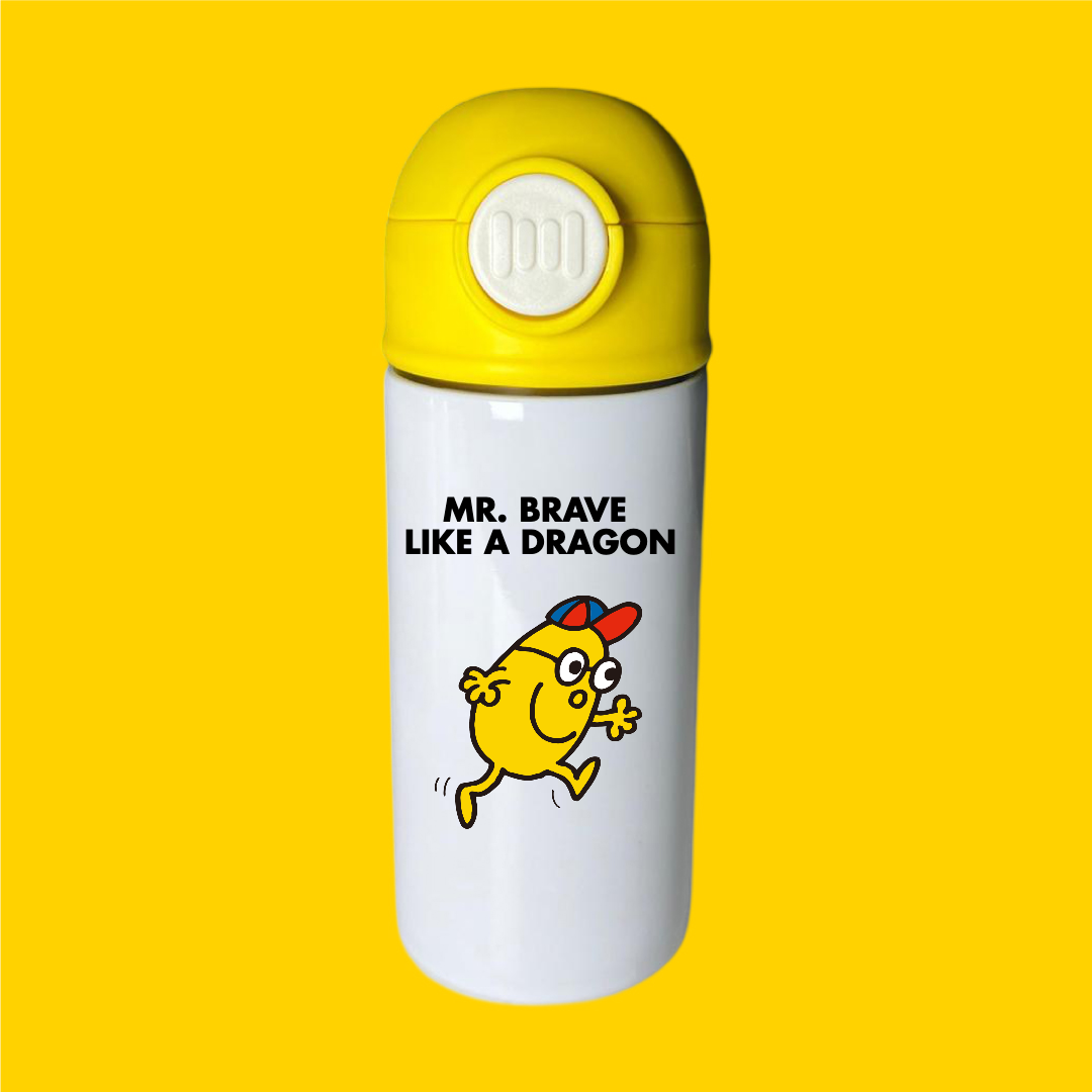 PERSONALIZED YELLOW STRAW FLASK