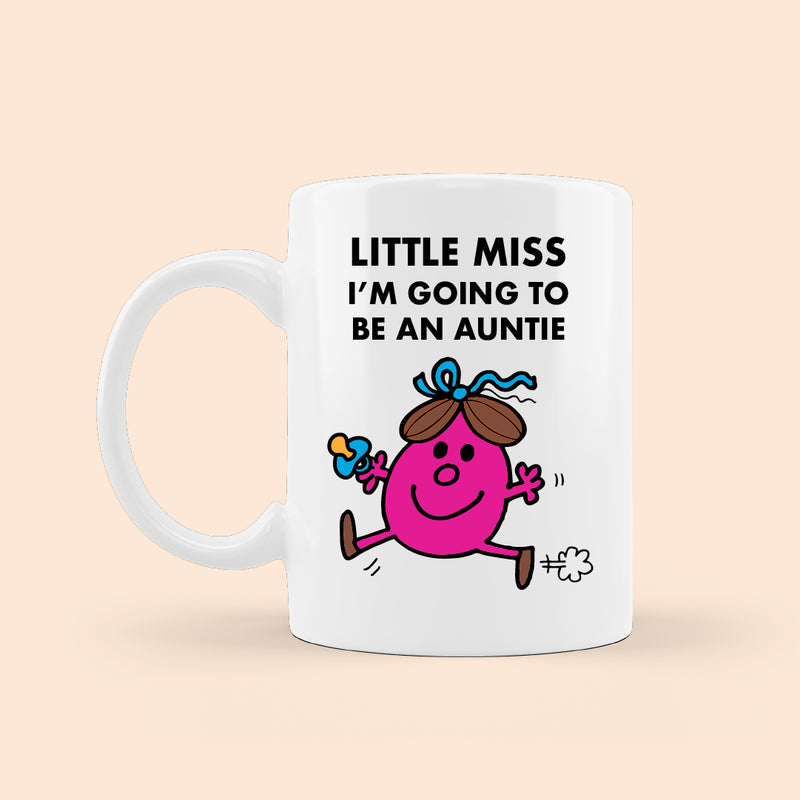 "LITTLE MISS I'M GOING TO BE AN AUNTIE" MUG