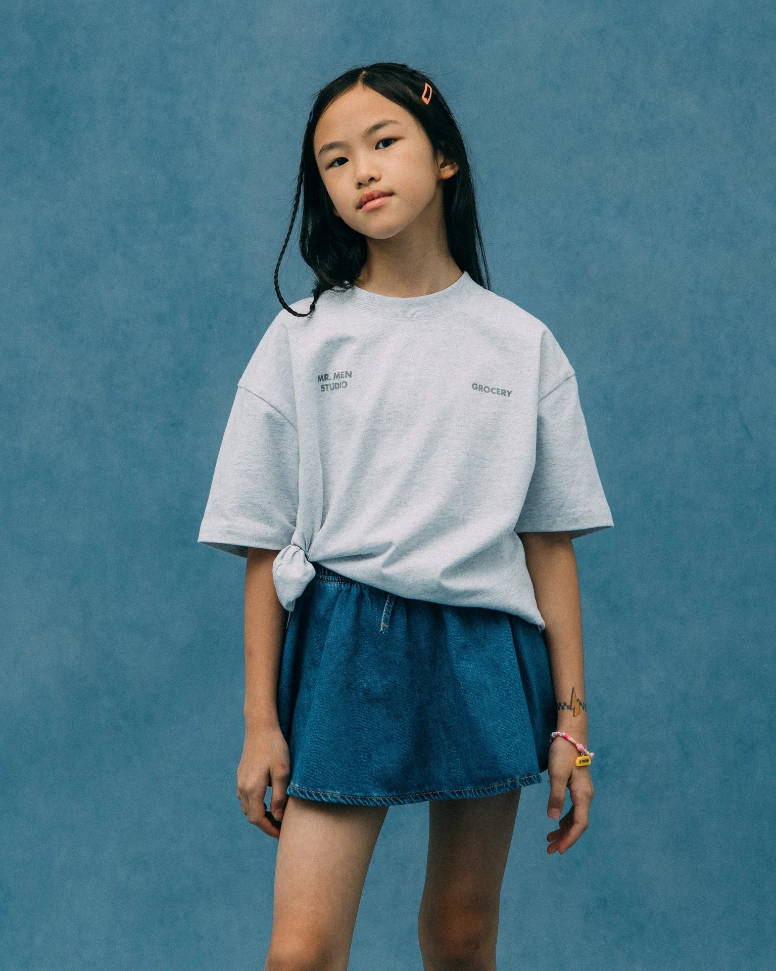 GROCERY x MR. MEN STUDIO KIDS PASTEL GRAPHIC TEE / GREY
