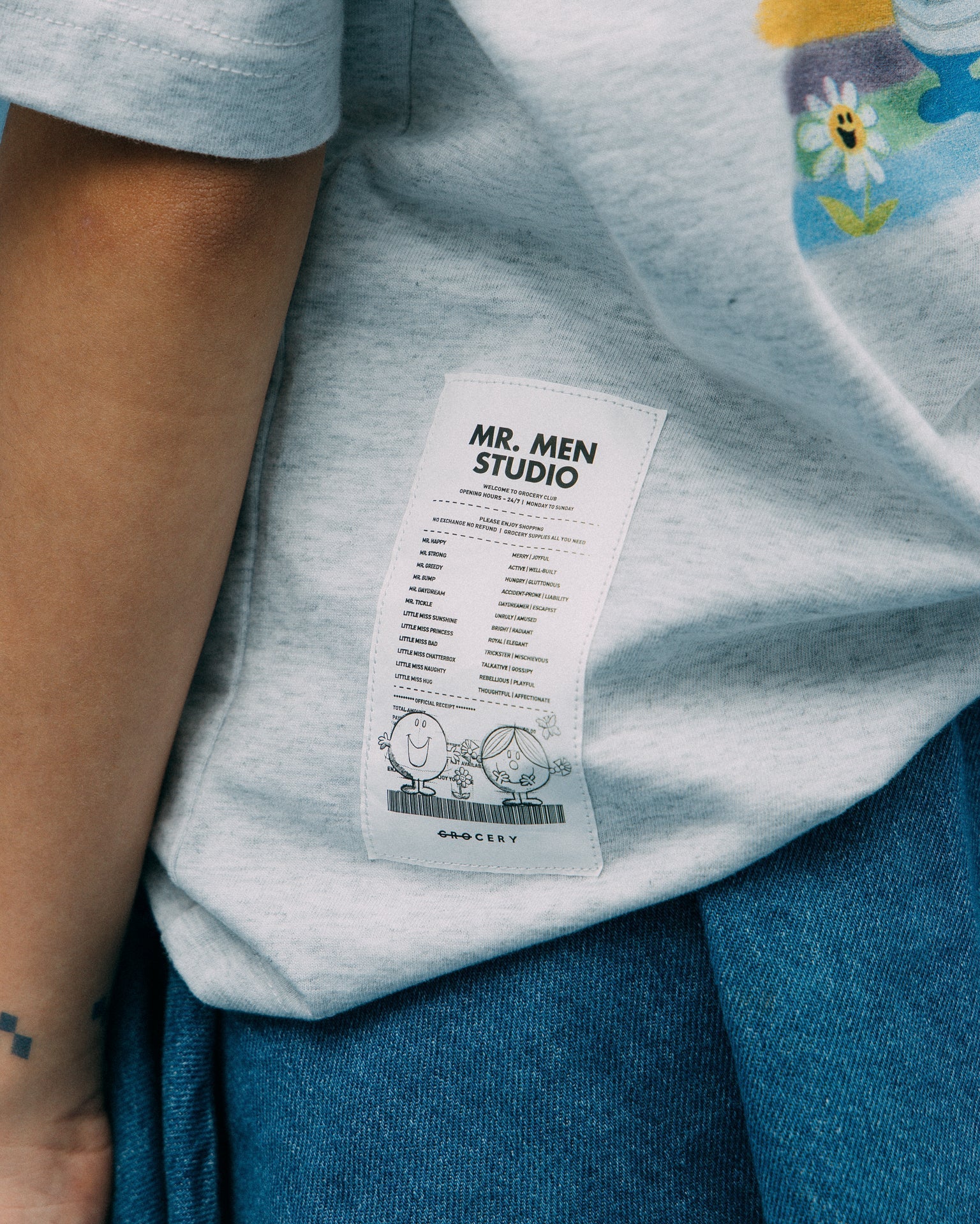 GROCERY x MR. MEN STUDIO KIDS PASTEL GRAPHIC TEE / GREY