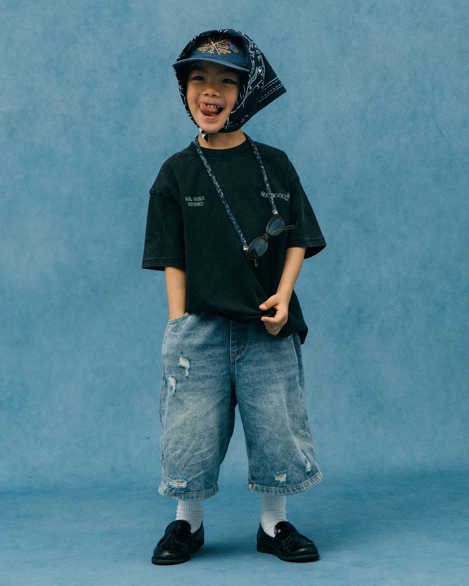 GROCERY x MR. MEN STUDIO KIDS SKETCH GRAPHIC TEE / WASHED BLACK