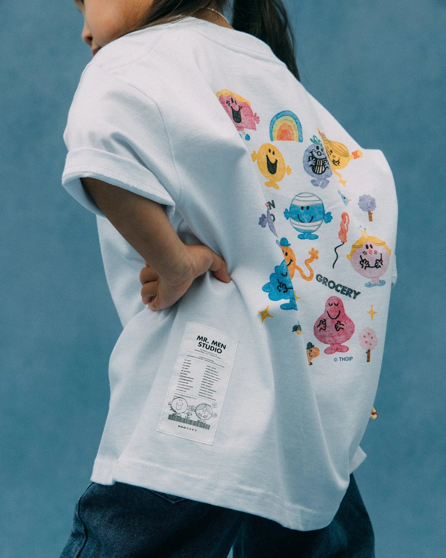GROCERY x MR. MEN STUDIO KIDS WATERCOLOR GRAPHIC TEE/ WHITE