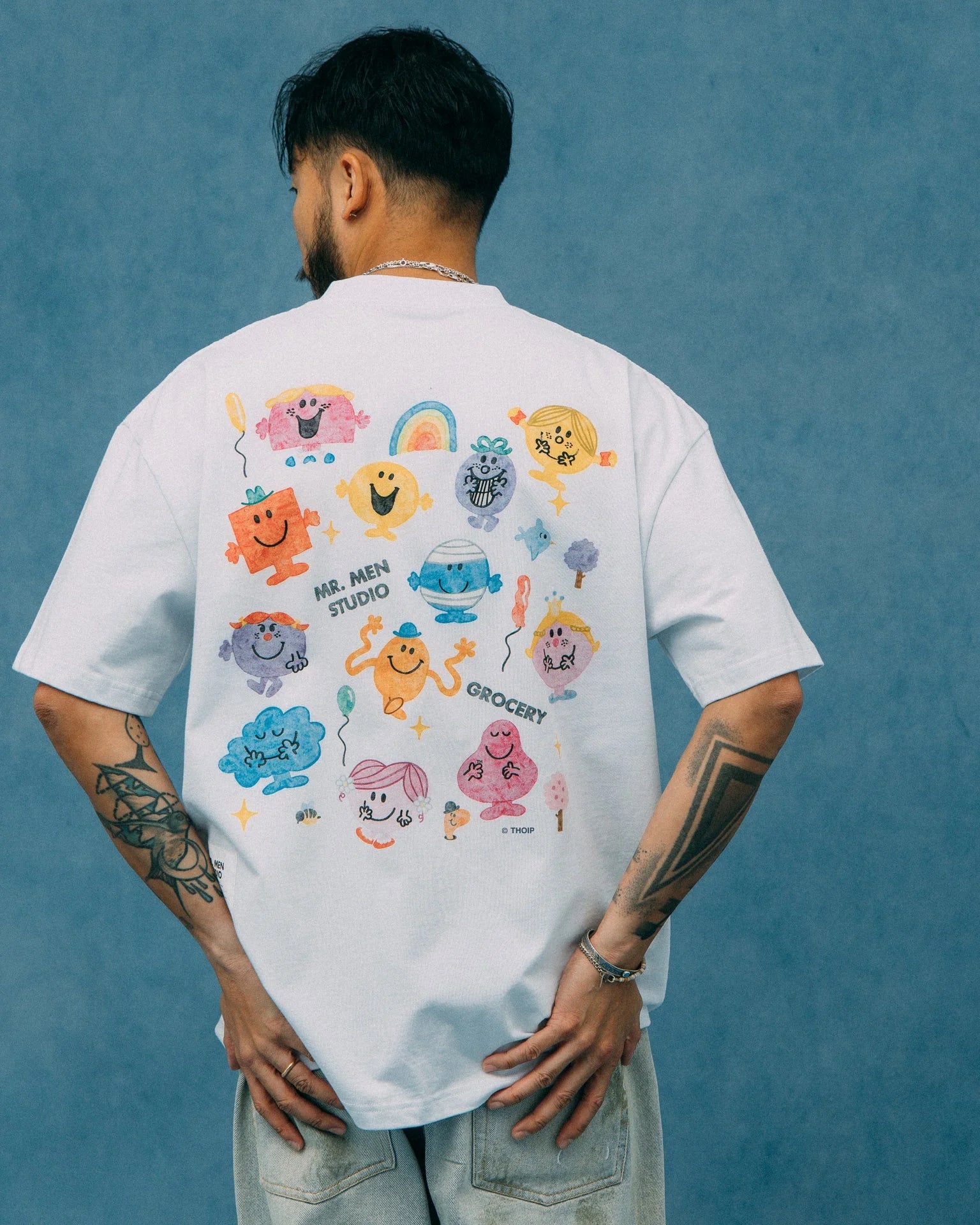 GROCERY x MR. MEN STUDIO WATERCOLOR GRAPHIC TEE / WHITE