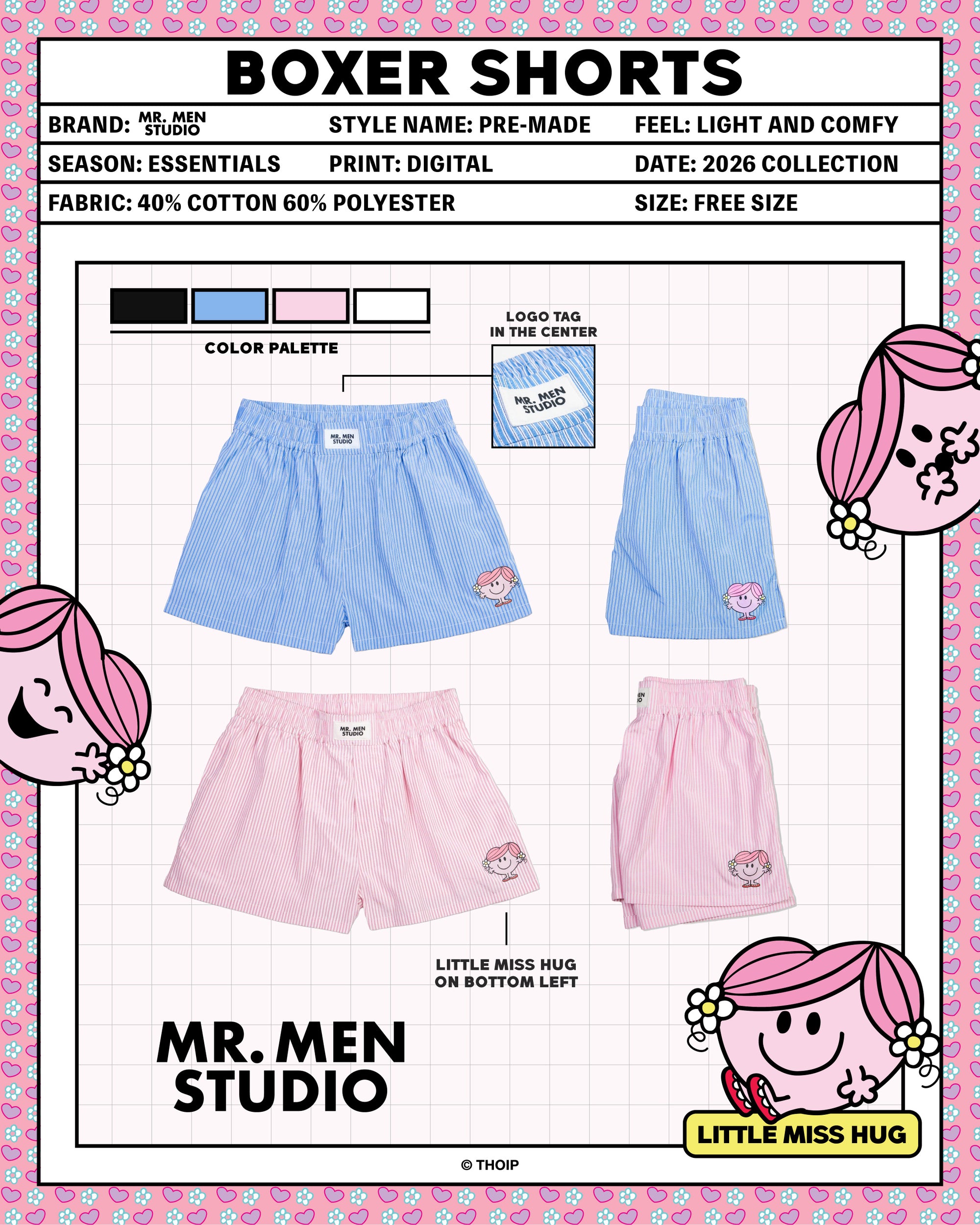 LITTLE MISS HUG BOXER SHORTS
