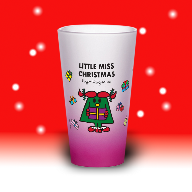 LITTLE MISS CHRISTMAS PERSONALIZED FROSTED GLASS : WINTER HOLIDAY