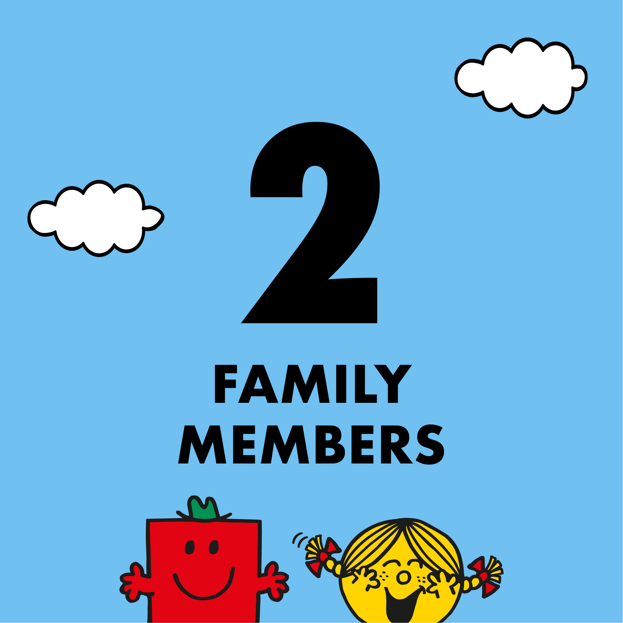 Mr. Men Little Miss customizable family portrait for 2 persons 