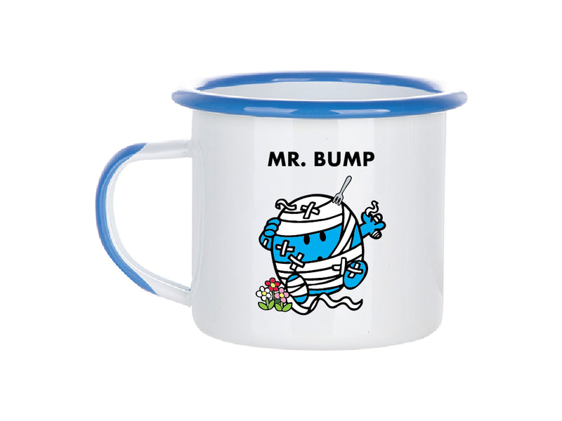 MR. BUMP GOES CAMPING PERSONALIZED ENAMEL MUG