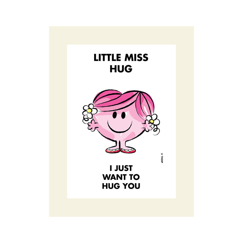 Little Miss Hug Watercolor Art Print - Mr. Men Little Miss Merchandise