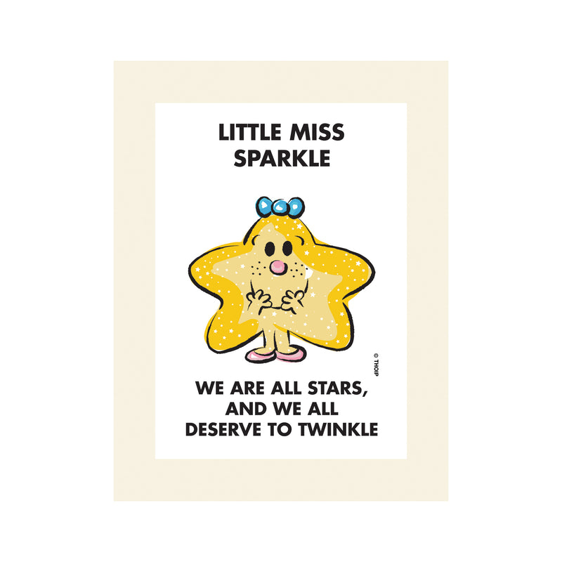 Little Miss Sparkle Watercolor Art Print - Mr. Men Little Miss Merchandise