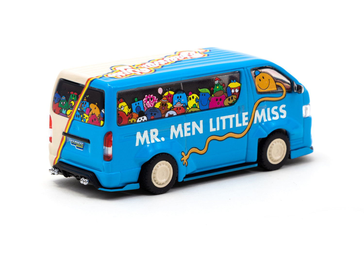 Mr. Men Little Miss X Tarmac Works 1/64th model car - Toyota HiAce - Rear view