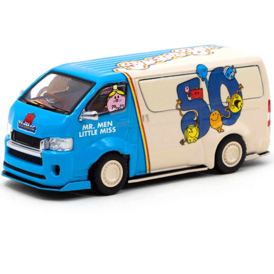 Mr. Men Little Miss X Tarmac Works 1/64th model car - Toyota HiAce - Front view