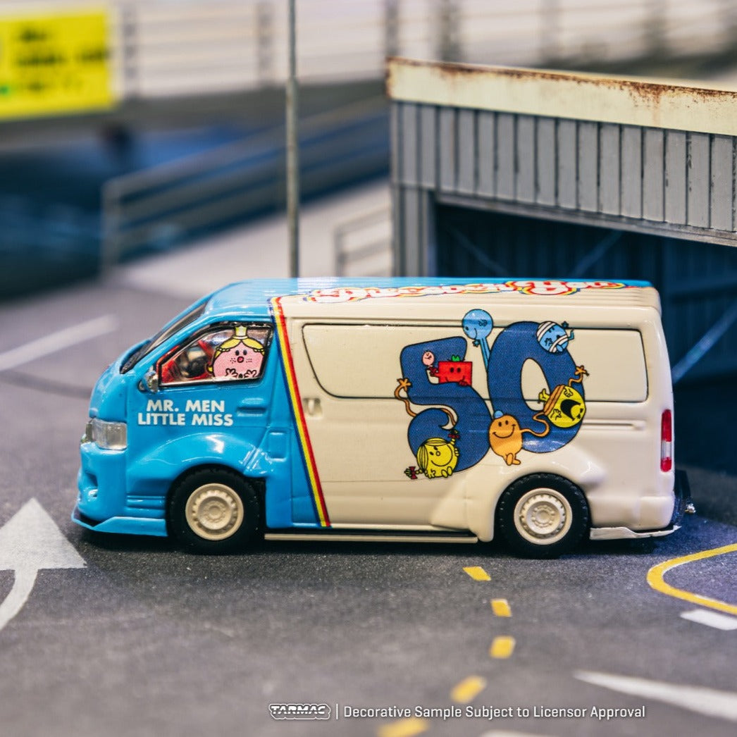 Mr. Men Little Miss X Tarmac Works 1/64th model car - Toyota HiAce - Action shot 1